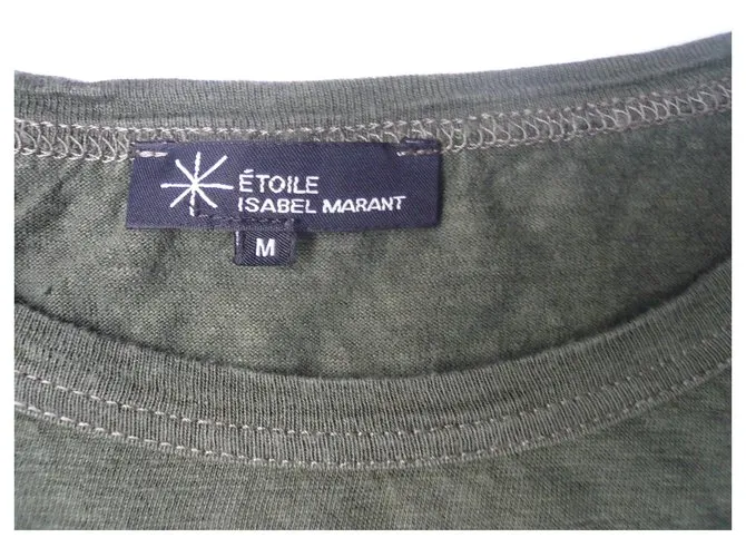 ISABEL MARANT ETOILE Camiseta lin vertTM Verde oliva 