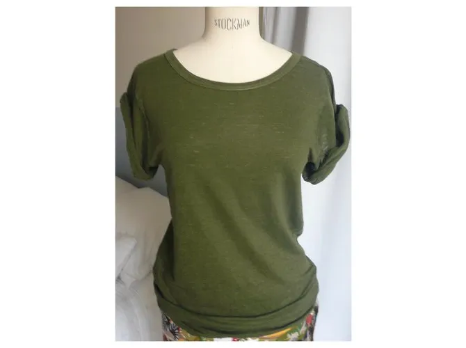 ISABEL MARANT ETOILE Camiseta lin vertTM Verde oliva 