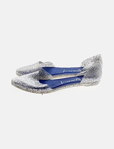 Jeffrey Campbell Bailarinas plateadas glitter