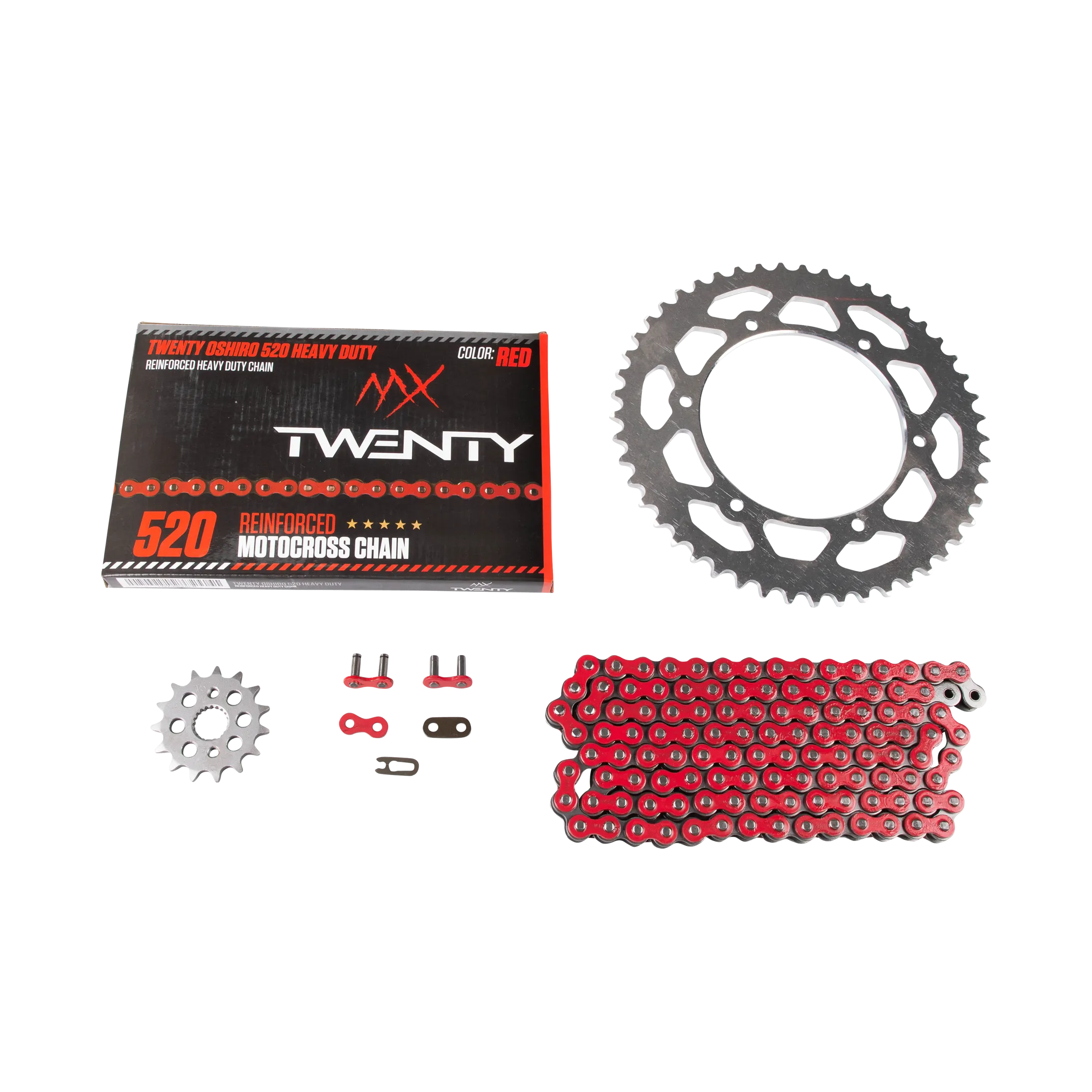 Kit de Transmisión de Cross Twenty Oshiro 520 X-Ring Rojo