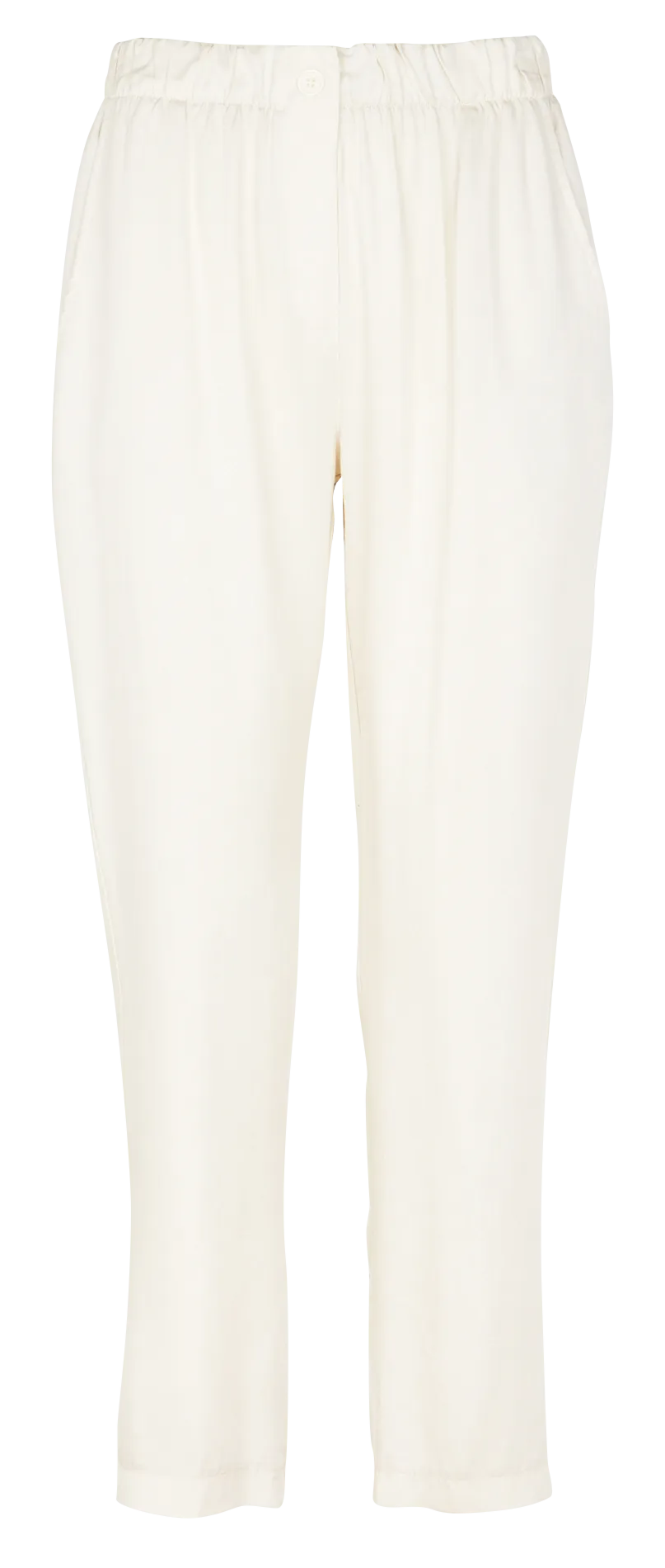 LA FEE MARABOUTEE Pantalón recto tobillero en blanco