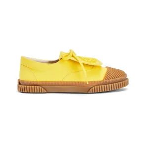 Loewe Mujer Anagram Flap Sneaker en Lona-Amarillo