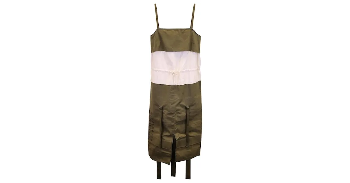 Maison Martin Margiela Vestido midi sin mangas deconstruido Maison Margiela en algodón verde 