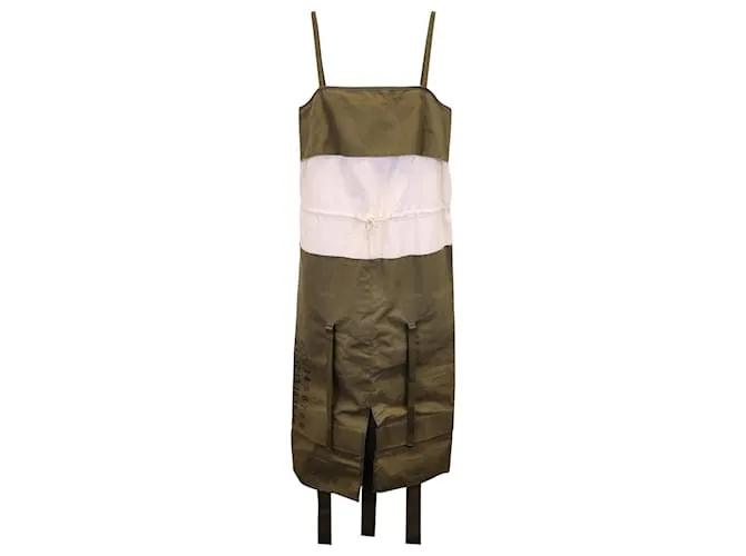 Maison Martin Margiela Vestido midi sin mangas deconstruido Maison Margiela en algodón verde 