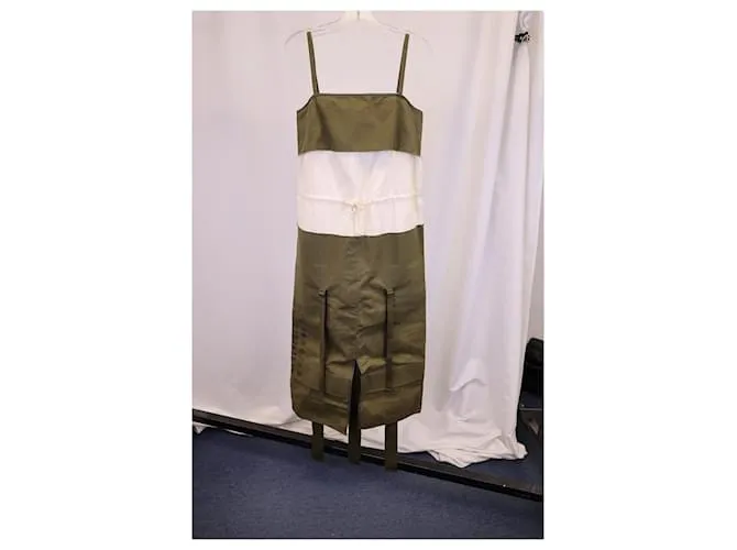 Maison Martin Margiela Vestido midi sin mangas deconstruido Maison Margiela en algodón verde 