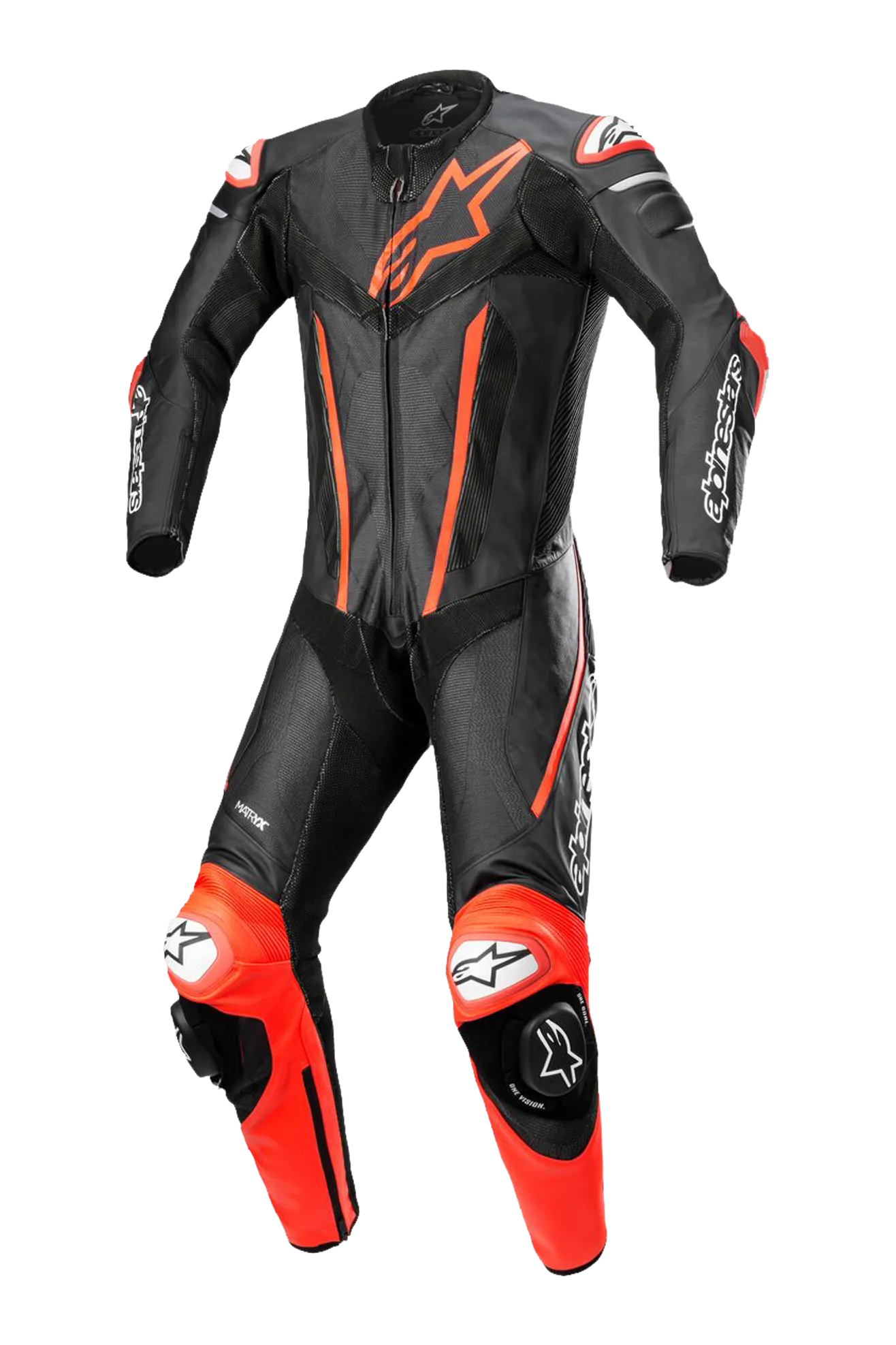 Mono de Cuero Alpinestars Fusion Negro-Rojo