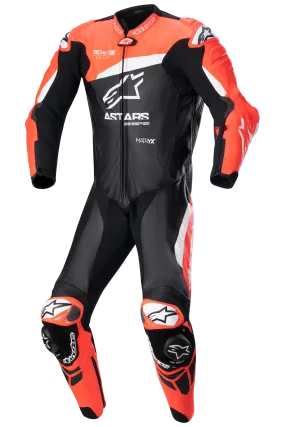 Mono de cuero Alpinestars GP Plus V4  Negro-Rojo Fluo-Blanco 