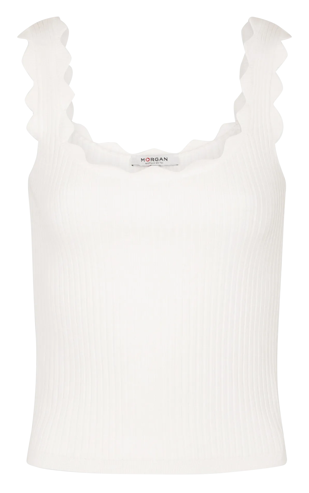 MORGAN MSIRENE - Camiseta de tirantes acanalada en blanco