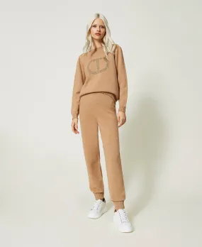 Pantalon de jogging en mélange de laine et lurex