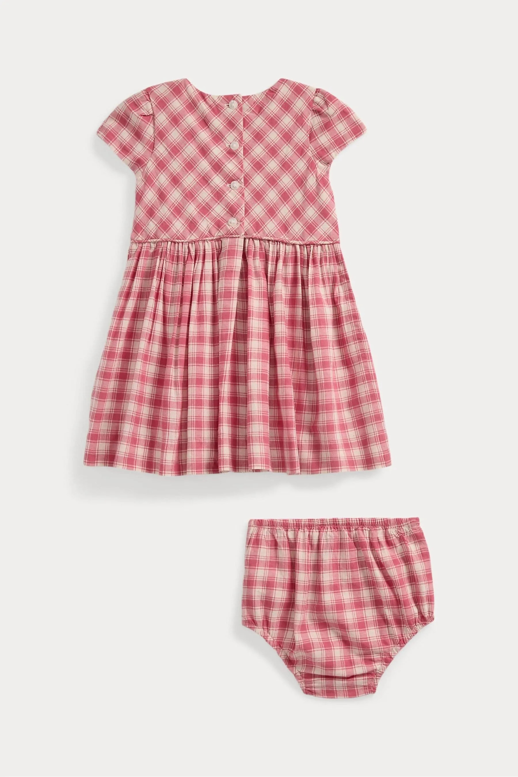 Polo Ralph Lauren Baby Girl Red Gingham 100% Cotton Bloomer Dress