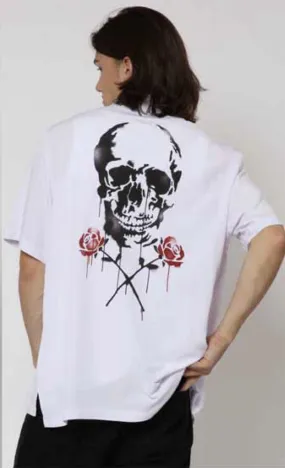 RELIGION Camisa  SKULL STENCIL SHIRT  color blanco