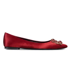 Roger Vivier Bailarinas Mujer Flor Hebilla Strass Satén Seda Tacón 5mm