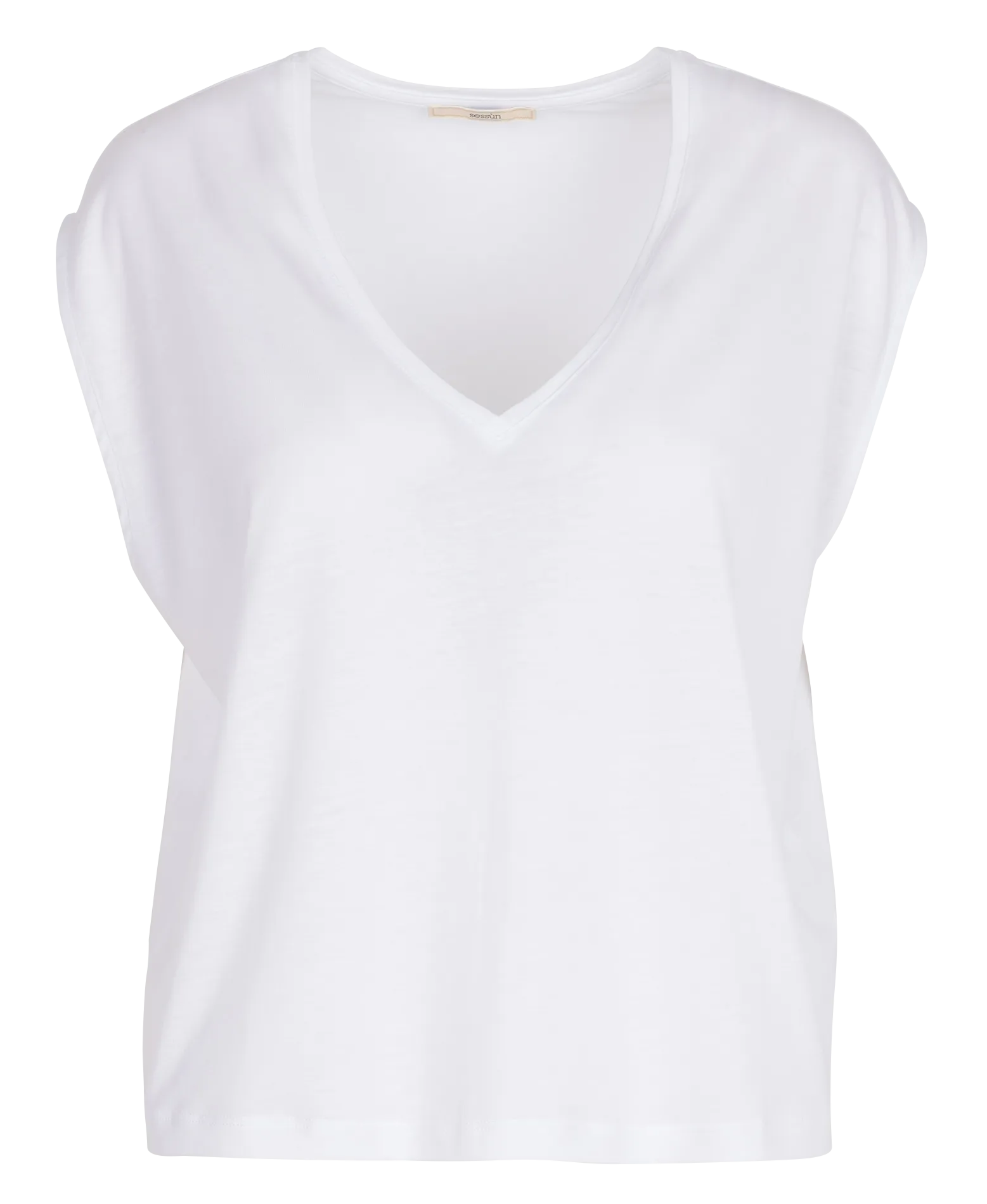 SESSUN THE V - Camiseta holgada con cuello de pico en blanco