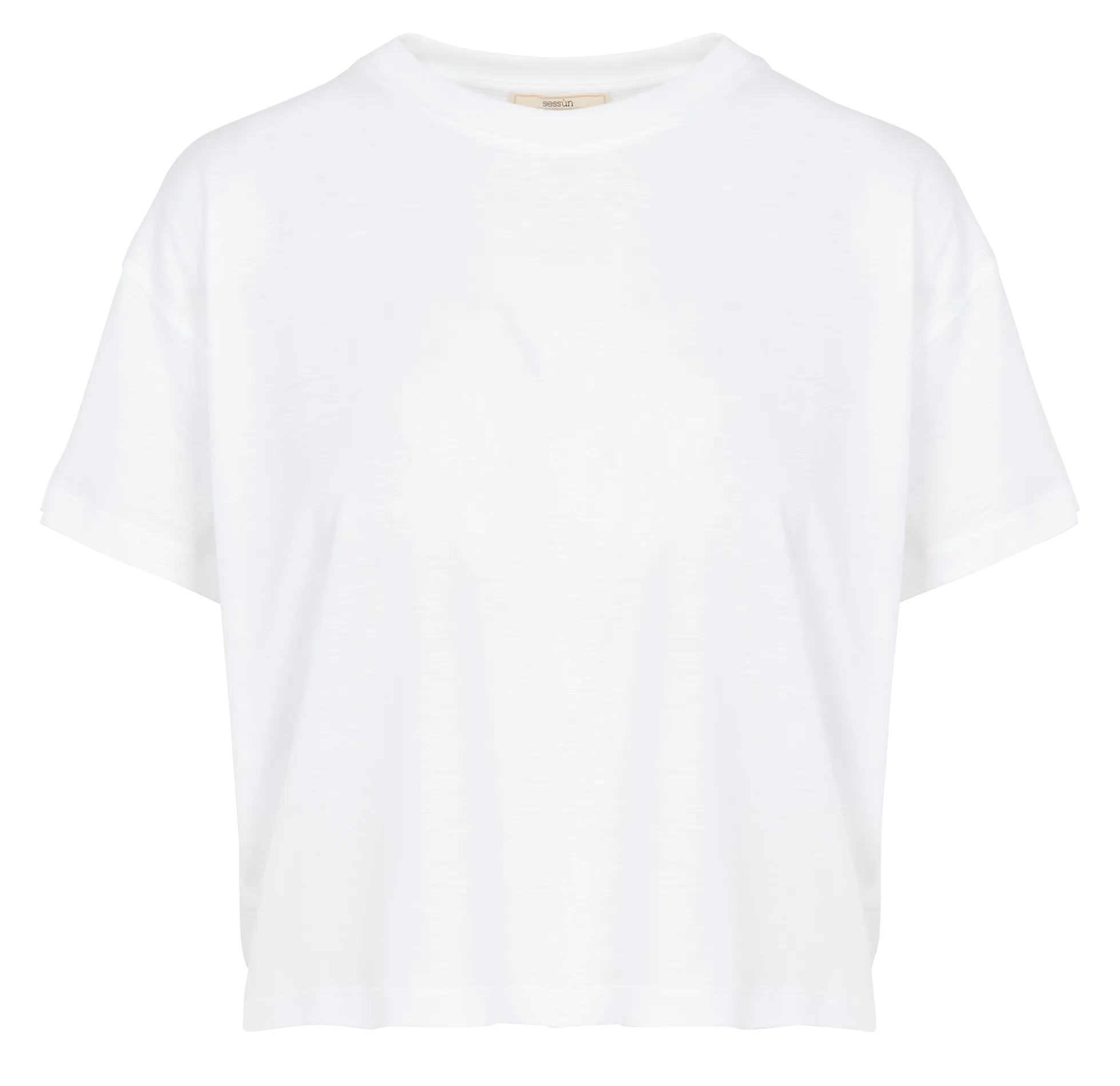 SESSUN TOO - Camiseta oversize con cuello redondo en blanco