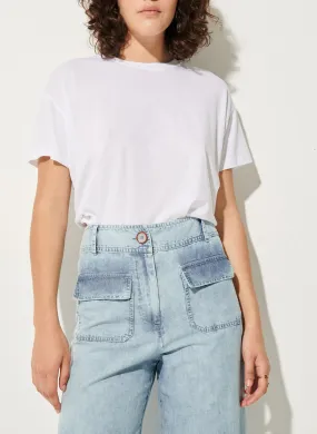 SESSUN TOO - Camiseta oversize con cuello redondo en blanco