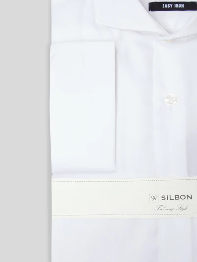 Silbon camisa vestir blanca puño simple easy iron