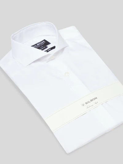 Silbon camisa vestir blanca puño simple easy iron