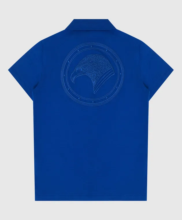 Stefano Ricci Children's blue polo with embroidery