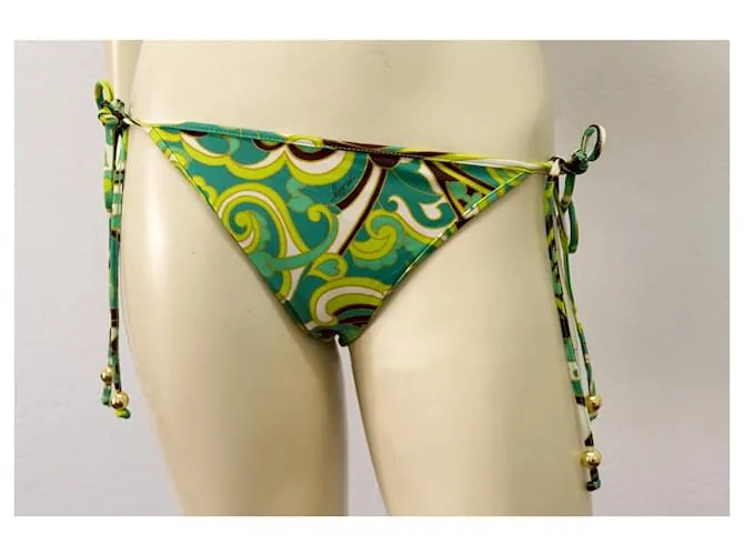 Traje de baño Bikini con estampado caleidoscópico verde y marrón de Milly Cabana Talla S Castaño 