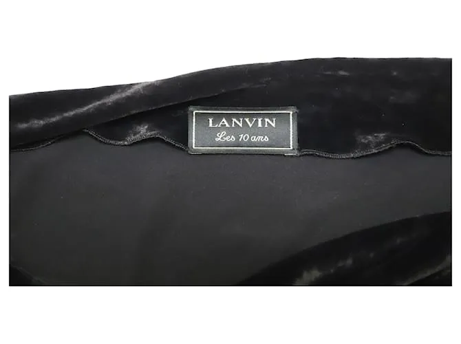 VESTIDO DRAPEADO DE MANGA LARGA DE TERCIOPELO LANVIN EN VISCOSA NEGRO 