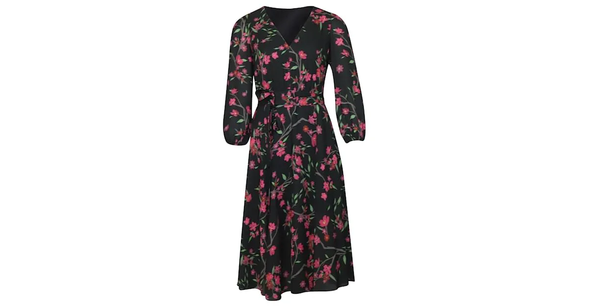 Vestido midi de manga larga de Alice + Olivia en poliéster con estampado floral 